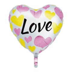 Ibrex  Srce White Love Pink & Gold folijski balon