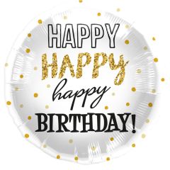 Standard Happy Birthday Gold Dots folijski balon