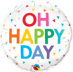 Standard Oh Happy Day Rainbow Confetti folijski balon