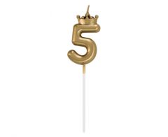 Svjećica Champagne Gold s krunicom broj  5