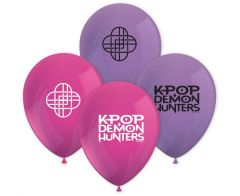 Latex baloni 25 cm K-POP DEMON HUNTERS pink, purple, 8 kom