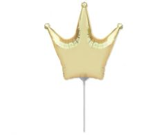 Mini Crown Gold folijski balon na štapiću
