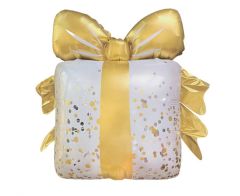 Maxi Gift gold-white folijski balon 50x48 cm