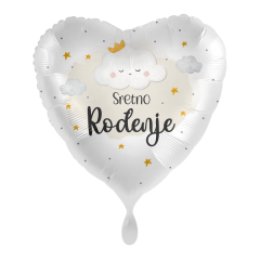 Standard Sretno Rođenje Heart folijski balon
