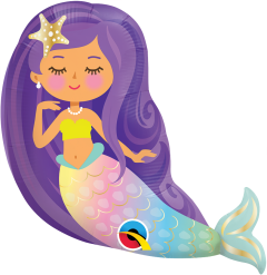 Mini Mermaid folijski balon na štapiću