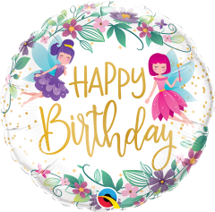 Standard Bday Wild Flower Fairies folijski balon