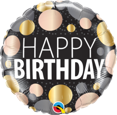 Standard Bday Big Metallic Dots folijski balon
