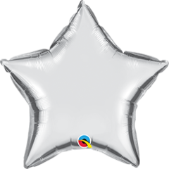 Mini Zvijezda folijski balon na štapiću 10cm - Silver