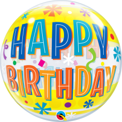 Bubble Bday Fun & Yellow Bands pvc balon