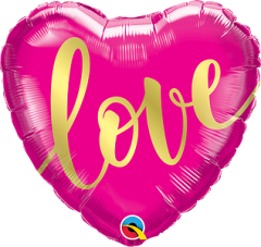 Standard Heart Pink Love Gold folijski balon