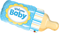 Maxi Welcome Baby Bottle Blue folijski balon