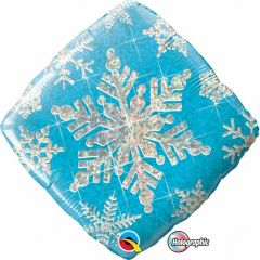 Standard Holographic Snowflake Blue folijski balon