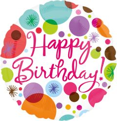 Standard Happy Birthday Polka Dots folijski balon