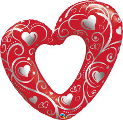 Maxi Hearts & Filigree Red folijski balon