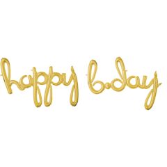 Natpis Happy Bday Gold folijski balon