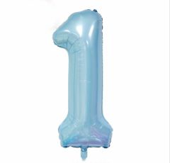 Folijski balon broj 1 Pastel Blue
