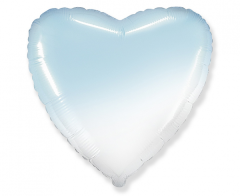 Standard Srce White Blue Ombre folijski balon