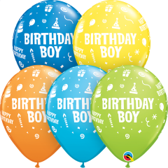 Lateks baloni 28cm Bday Boy Special Ast 