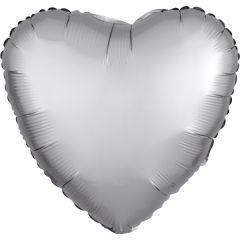 Standard Satin Lux Platinum Srce folijski balon