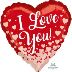 Standard Heart Red&Rosegold Hearts folijski balon