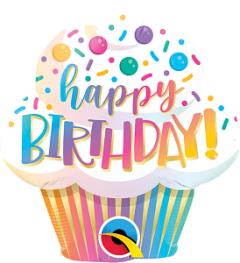 Mini 14" Bday Ombre Cupcake folijski balon na štapiću