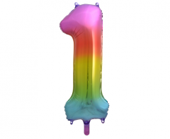 Folijski balon B&C broj 1 Rainbow