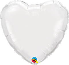 Mini Srce folijski balon na štapiću 22,5cm - White