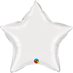 Mini Zvijezda folijski balon na štapiću 22,5cm - White