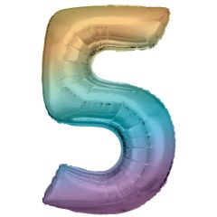 Folijski balon Broj 5 Pastel Rainbow
