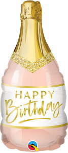 Mini Bday Pink Bubbly  folijski balon na štapiću