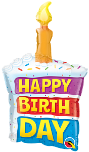 Mini Birthday Rainbow Cake & Candle  folijski balon na štapiću