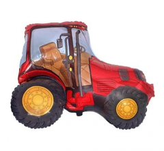 Mini 14"FX Tractor red folijski balon na štapiću