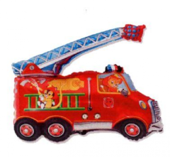 Mini 14"FX Fire Car Red folijski balon na štapiću