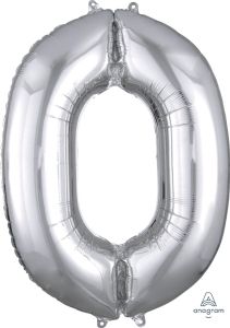 Folijski balon broj 0 Silver