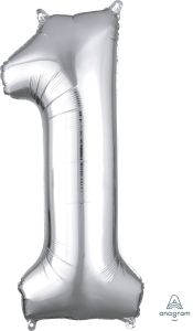 Folijski balon broj 1 Silver