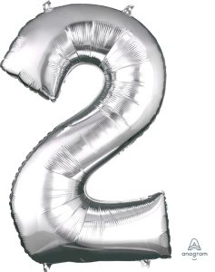 Folijski balon broj 2 Silver