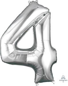 Folijski balon broj 4 Silver