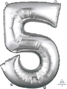 Folijski balon broj 5 Silver