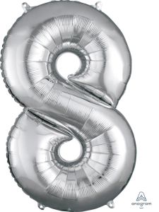 Folijski balon broj 8 Silver