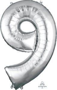 Folijski balon broj 9 Silver