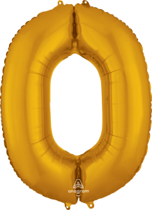 Folijski balon broj 0 Gold