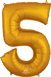 Folijski balon broj 5 Gold