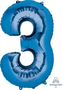 Folijski balon broj 3 Blue