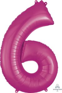 Folijski balon broj 6 Pink