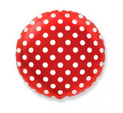 Standard Red White Dots folijski balon