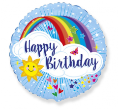 Standard FX Happy Birthday with Rainbow folijski balon