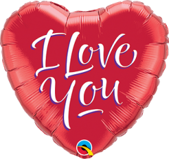 Mini heart I Love You Script modern folijski balon na štapiću