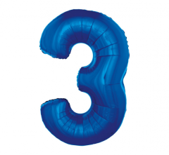 Folijski balon Smart broj 3 Blue