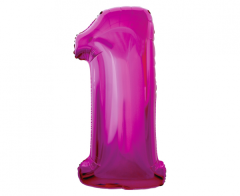 Folijski balon B&C broj 1 Pink