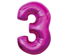 Folijski balon B&C broj 3 Pink
